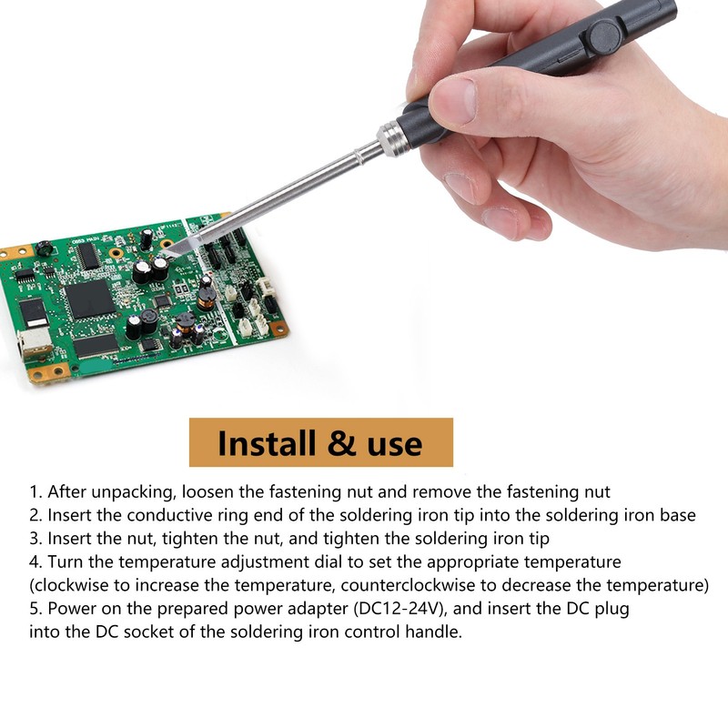 SH72 65W 12‑24V Electric Soldering Iron Adjustable Temperature Welding Tools