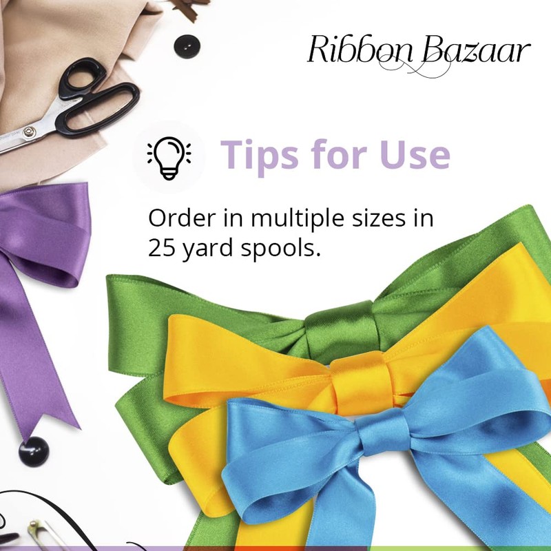 Ribbon Bazaar Luxious® Double Faced Satin - Sand 3/8" 25yd