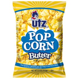 Utz Butter Popcorn, 14 ct, 2.5 oz. Bags - Naturally Flavored, Gluten-Free, 13g Whole Grains Per Serving, Light & Crunchy Snack, Perfect for On-the-Go or Movie Night