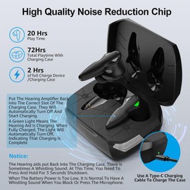 Hearing aids,Rechargeable Hearing Aids for Seniors Rechargeable with Noise Cancelling Hearing Amplifier for Adults Earbuds Severe Hearing Loss Hearing Amplifier