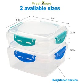 4 PCS Sandwich Containers - 100% Airtight & BPA-Free & Microwave & Dishwasher Safe Kitchen Storage Containers with Upgraded Snaps, 2 heightened Containers for Lunch Boxes and 2 normal version