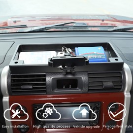 HAPPYHORSE Car Dashboard Storage Box Tray Dash Organizer Compatible with Toyot@ FJ Cruiser 2007-2021 ，Car Dash Storage Box Organizer Tray with Phone Holder Accessories (style A)