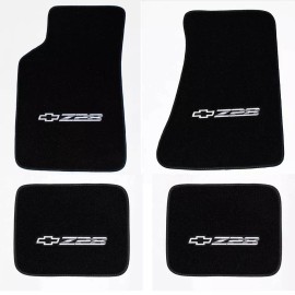 AFM NEW! Carpet Floor Mats 1982 - 2002 Camaro Z28 Embroidered Logo in Silver - All 4