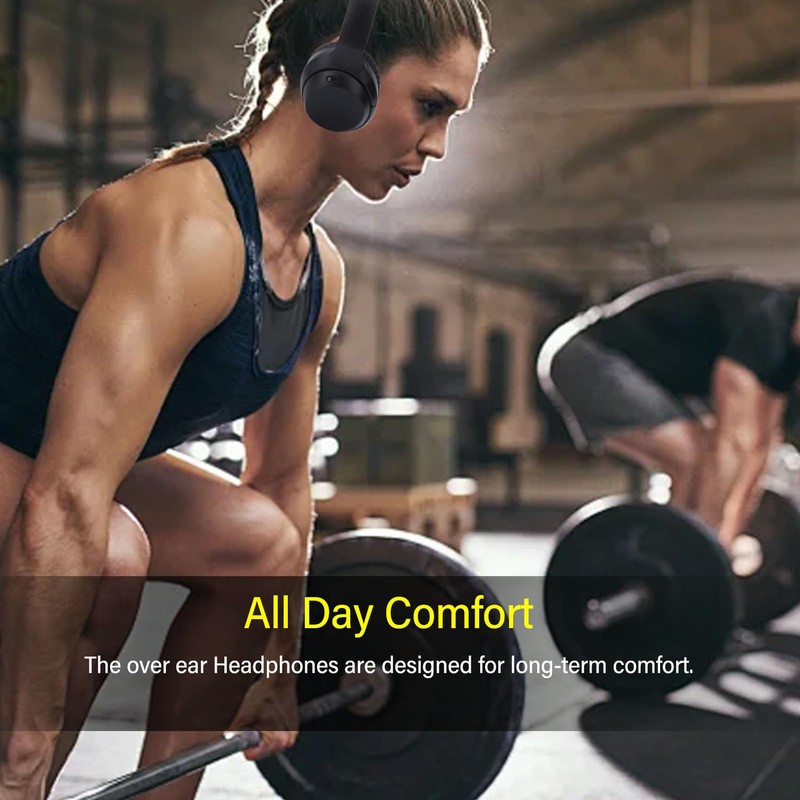 Dpofirs Bluetooth Headphones Over Ear Wireless Headset HiFi Stereo Foldable