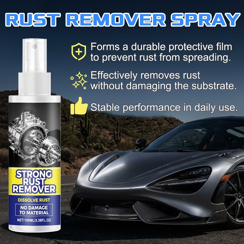 2PCS Rust Remover Spray for Metal, Multipurpose Rust Stain Remover