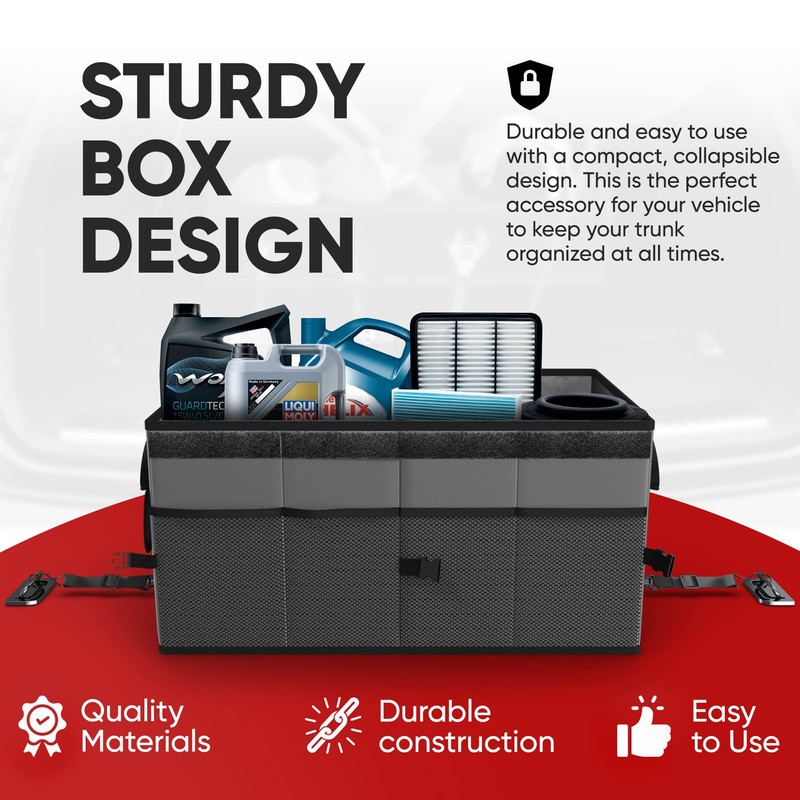 FORTEM Trunk Organizer For SUV Car Trunk Organizer, Foldable Storage,