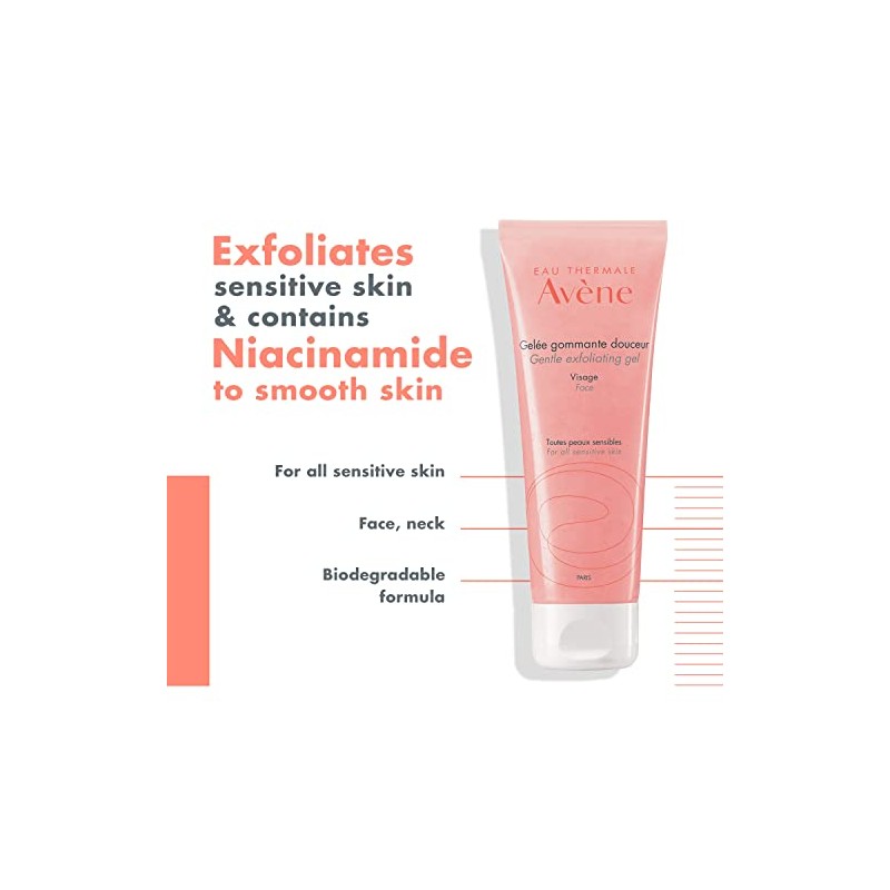 Avene Gel Exfoliante Facial Suave, Piel Sensible, 75ml