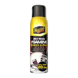 Meguiar's Hot Rims Foaming Wheel & Tire Cleaner - Combines a Wheel Cleaner and Tire Cleaner in One Product That Quickly Powers Through Brake Dust and Grime on OEM Clear Coated Wheels, 20 Oz Foam