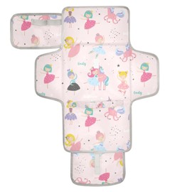 ElliTarr Portable Diaper Changing Pad Travel Baby Changing Mat Waterproof Diaper Changing Mat Foldable Lightweight Baby Changer with Built-in Pillow Ballerina Girls