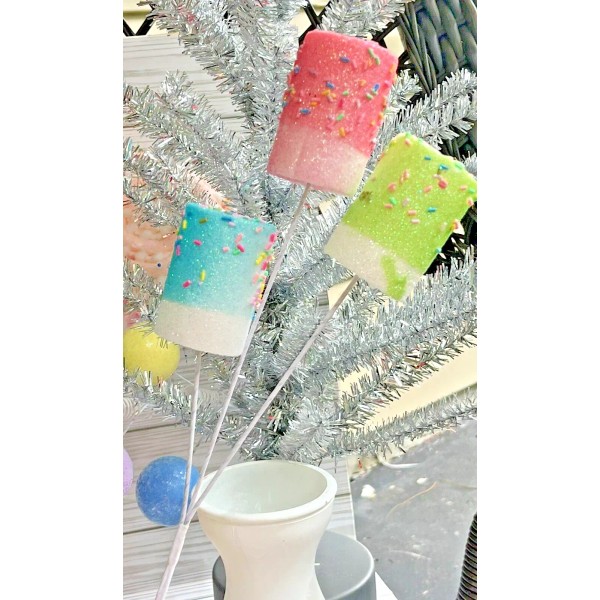 Unbranded 15" Candyland Sugary Marshmallow Sprinkled Pop Christmas Ornament Pick