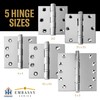 Embassy Door Hinge Solid Brass – 4.5 x 4.5 Inch,