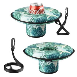 Cosmos 2 Pcs Floating Drink Holder Beverage Float Cup Holder Neoprene Floating Coaster Drink Holder for Pool Party Fun Hot Tub Outdoor Beach Water Pool with Wrist Strap Fits Standard Size Can/Bottle