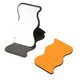 uxcell Small Wave Pocket Mirror for Purse, 2.8 x 4.33 Inch Stainless Steel Compact Makeup Mirror with Leather Case, Travel Mirror Handheld Mirror for Women, Girls, Purse, Gift(Orange)