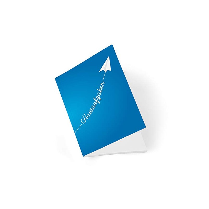 itenga Homework Book Paper Plane Blue DIN A5 96 Pages