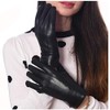 DEBRA WEITZNER Womens Leather Gloves Gift Box Black Warm Driving