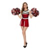 Hooshing 2PCS Red and Black and Silver Pom Poms Cheerleading