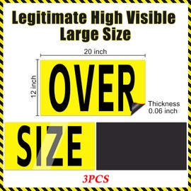 Magnetic Oversize Warning Load Signs for Trucks, 3 Pcs - 12" x 60" Professional Wide Load Banner for Safe Hauling, Highly Visible, Thickened Magnetic Attraction, Easy to Disassemble without Scratches