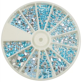 RM Beauty Nails Rhinestones in Plate Different Shapes in Turquoise for Nail Art and Nail Art