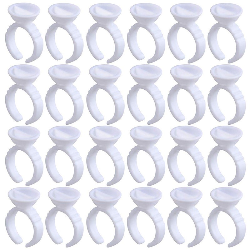100 pcs White Pigment Glue Ring Cups Tattoo Ink Holder