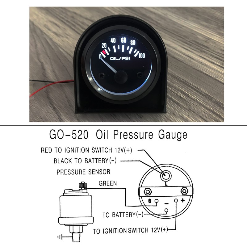 52mm 2 Inch Oil Pressure Gauge Meter Kit with Sensor