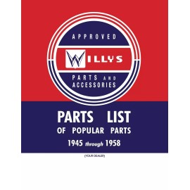 1945 - 1958 Willys Parts List of Popular Parts & Accessories Catalog