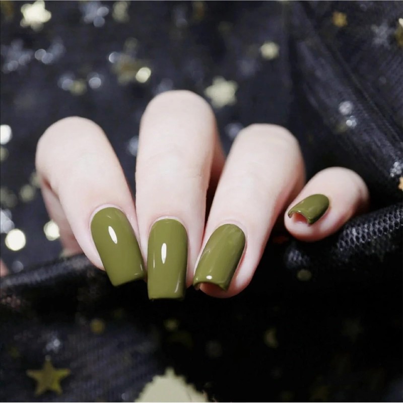 COSMOO Olive Green Nail Polish, 12ml Olive Quick Dry Nail