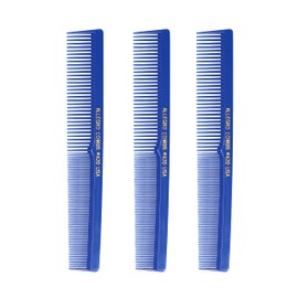 Allegro Combs Peines de corte para barbero 420, peinetas para barba, bigote, hombres, mujeres, niños pequeños, trenzados, 3 unidades (azul rey)