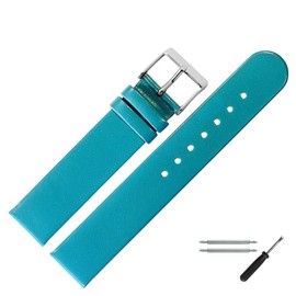 MARBURGER Watch Strap 18 mm Leather Tool Assembly Set 76118, turquoise, Bracelet