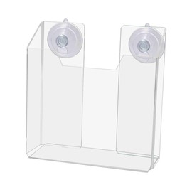 Marketing Holders 4 Pack Suction Cup Brochure Holder Window or Glass Wall Mount 5.5" Display for Bifolds Postcards and Flyers Space Saving Clear Acrylic Organizer