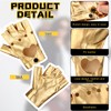 Sintege Punk Half Gloves Women Punk Half Finger PU Leather