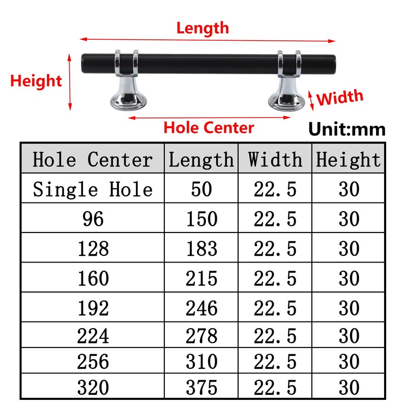 Zerniple T Bar Handle Pull Kitchen Cabinet Handle Zinc Alloy