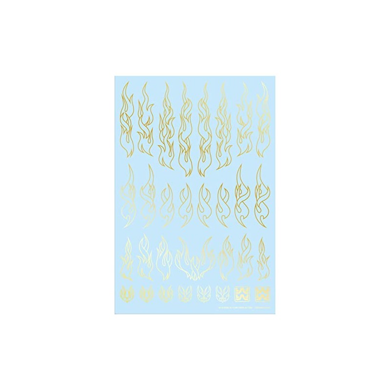 Hikyu Parts Fire Tribal Decal Outline Gold 1 Piece Plastic