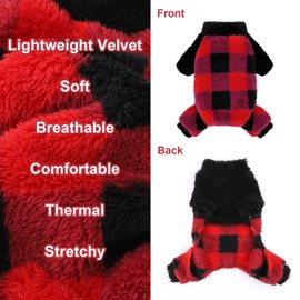 Dog Pajamas PJs Clothes for Small Dogs Girl Boy Warm Spring Fall Winter Onesie Sweaters Fleece Puppy Jumpsuits 4 Legged Outfits Clothing Apparel