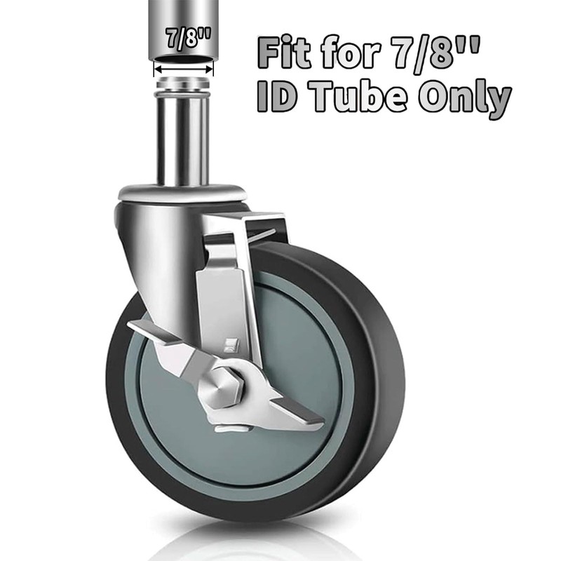 Besitu 4 inches Casters for Wire Shelving Racks, Heavy Duty