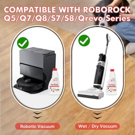 NXPPYY Floor Cleaning Solution Compatible with Roborock Q5/Q7/Q8/S7/S8/Qrevo Series, All Robot Vacuums & Wet Dry Vacuum, Floor Cleaner for Mopping, 4 Bottle Floor Cleaner Refill
