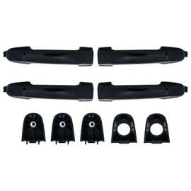 DEAL AUTO ELECTRIC PARTS New 4pcs Complete Left+Right Front+Rear Side Black Exterior Door Handles Replacement Kit Compatible With 06-10 Sonata NF