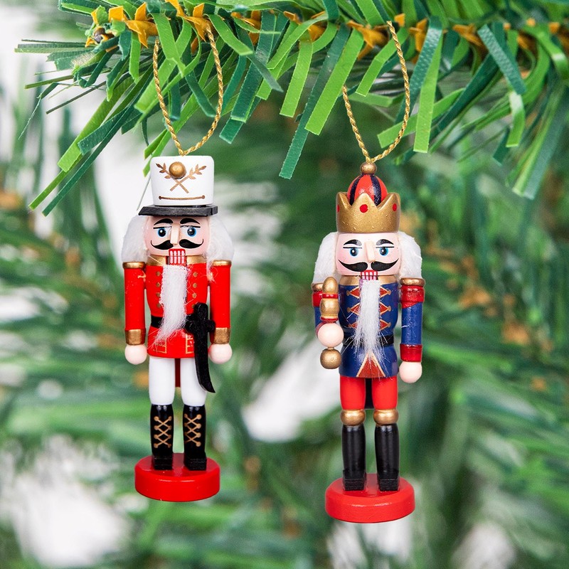 SHATCHI 13cm Wooden Christmas Nutcrackers 5pcs Set - Soldiers King