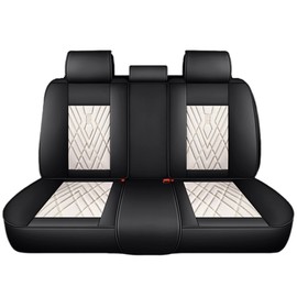 ANKIV Premium Faux Leather Car seat Covers Custom Fit for Land Rover Discovery Sport 2015-2023 Water-Proof Vehicle Seat Cushion Airbag Compatible (Full Set 5 Seats,Beige Black)