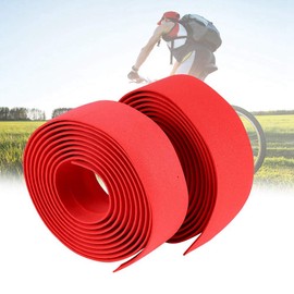 Handlebar Tape Bar Wrap Waterproof Handle Bar Tape Colorful Wrapping Tape 2pcs for Road Bike (Red)