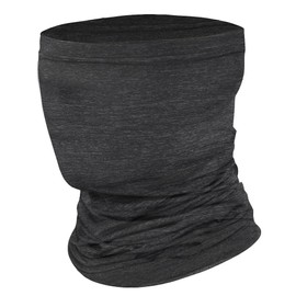 Shauoal Neck Gaiter Face Cover FG01 Elastic Head Wrap Mask Adjustable Bandana Headwear for All season Cycling Running Outdoor Activities-Dark Black