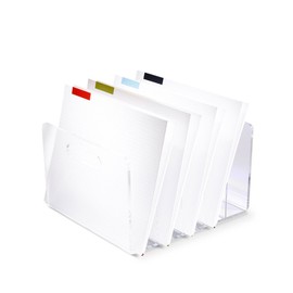 russell+hazel Acrylic File Sorter, Desktop File Collator for Office, Closet or Home, Clear Acrylic, 10" x 11.5" x 6.5", 5 Slots, (30790)