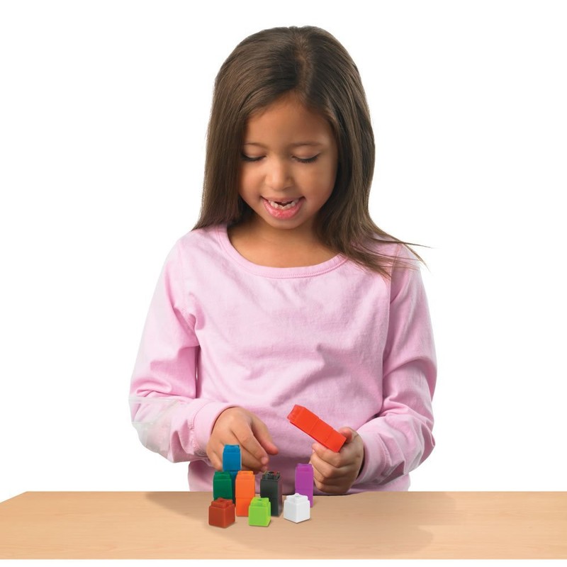hand2mind Interlocking UniLink Math Linking Cubes, Plastic Cubes, Color Sorting,