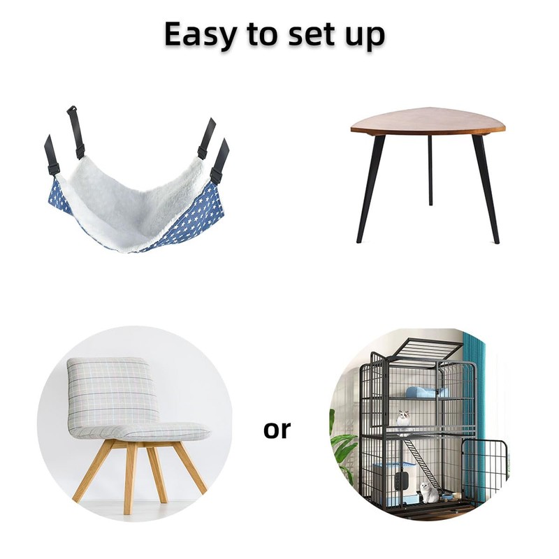 Pet Hammock for Cage Reversible Cat Hanging Hammock Soft Hanging