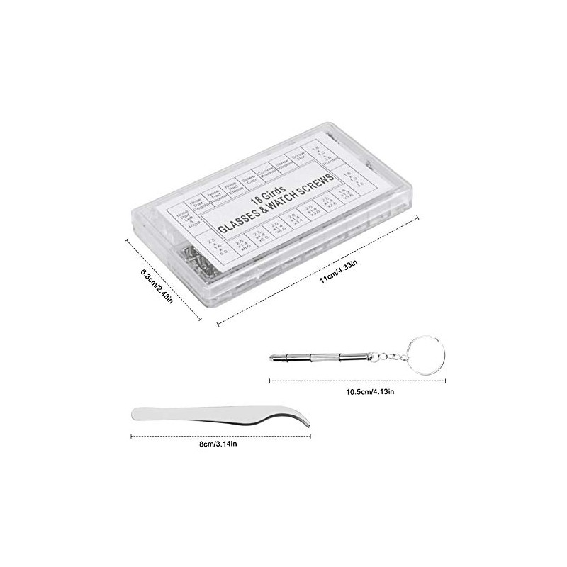 1000 PCS Kit de Reparación de Anteojos con Tornillo, Pinza,