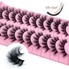 SISIYDY Fluffy Lashes Cat Eye Mink Eyelashes Wispy Dramatic Thick