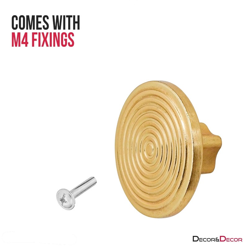 Decoranddecor Mira Spiral Round Cupboard Knob Handle - 40mm Diameter