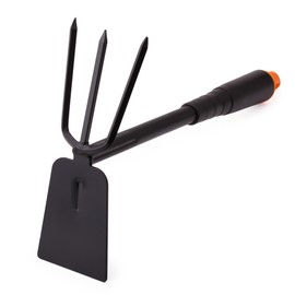 Mivos Double Hoe for the Garden with Triangle Steel – Hoe with Two Heads for Care and Weeds – Garden Hoe with 3 Tips – Width 7 cm