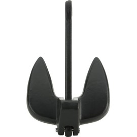 Attwood 9934B1 Solid Cast Iron 15-Pound Large Eye Navy Boat Anchor, Black PVC-Coated Finish