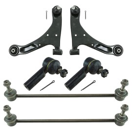 TRQ Front Steering & Suspension Kit Control Arm with Ball Joint Sway Bar Stabilizer Link Tie Rod Compatible with 2006-2013 Suzuki Grand Vitara
