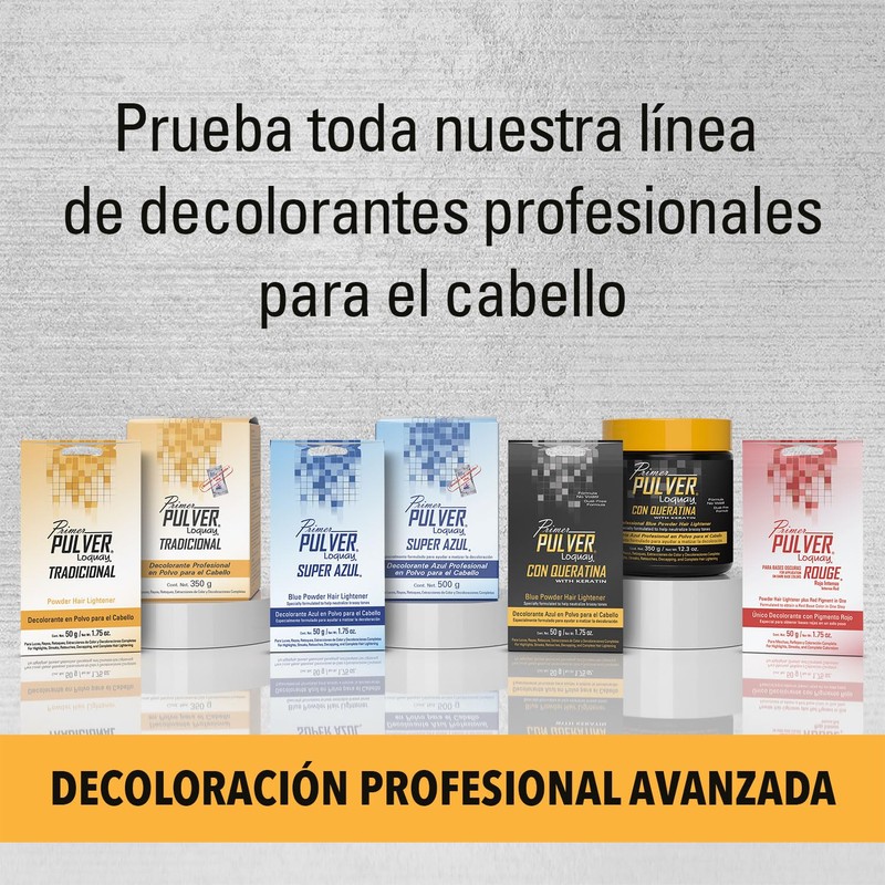 Polvo Decolorante Profesional Azul Con Queratina 350g Loquay